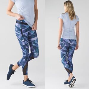 Lululemon Inspire Tight Mesh Pretty Prism Multi Purple Blue
